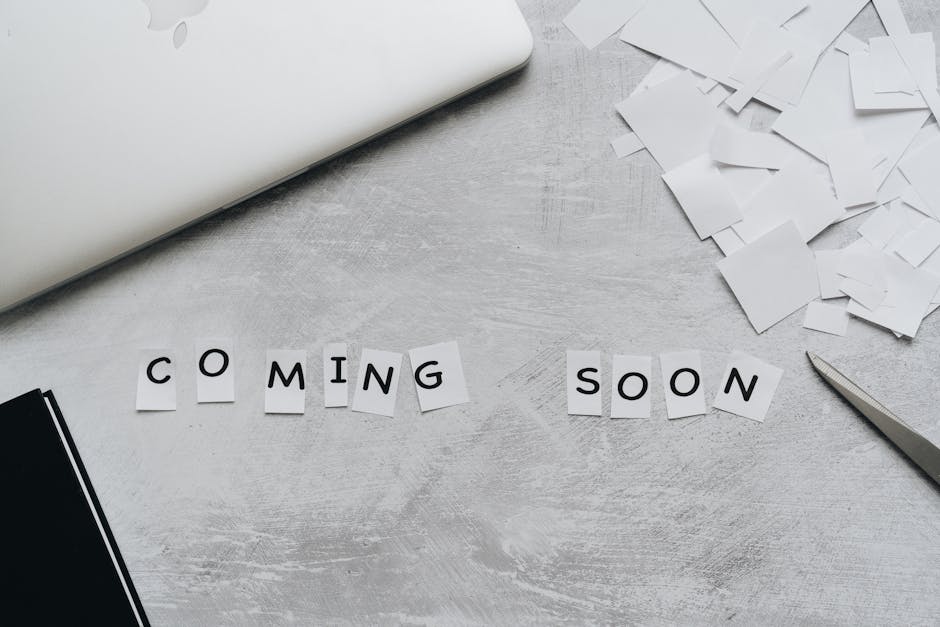 pexels photo 4271927 4271927 1 A creative arrangement with paper cutouts spelling 'Coming Soon' on a textured surface.